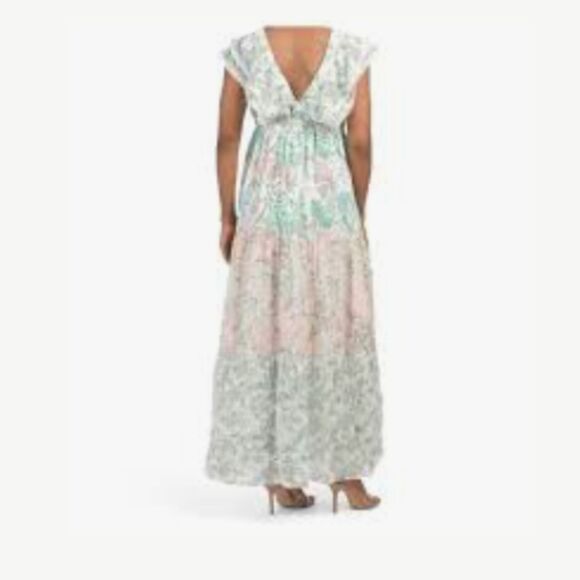 NEW House of Harlow 1960 Women’s XS White Floral Tiered Maxi Dress Sleeveless - Picture 2 of 14